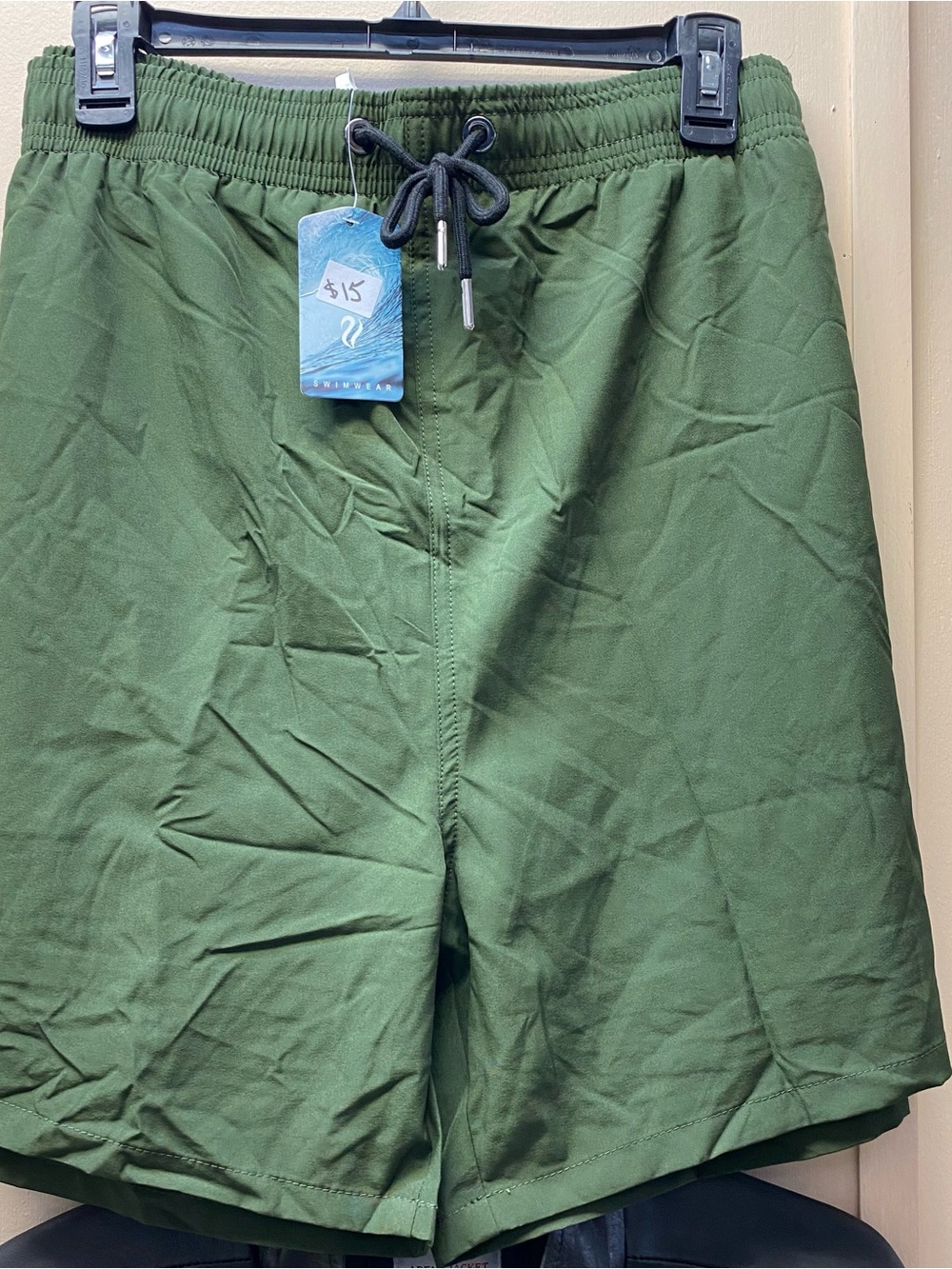 Men's Swim Trunks in Olive Green with compression liner